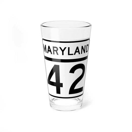 MD Route 42 (Maryland) (Road Sign) Pint Glass 16oz 16oz - Go Mug Yourself