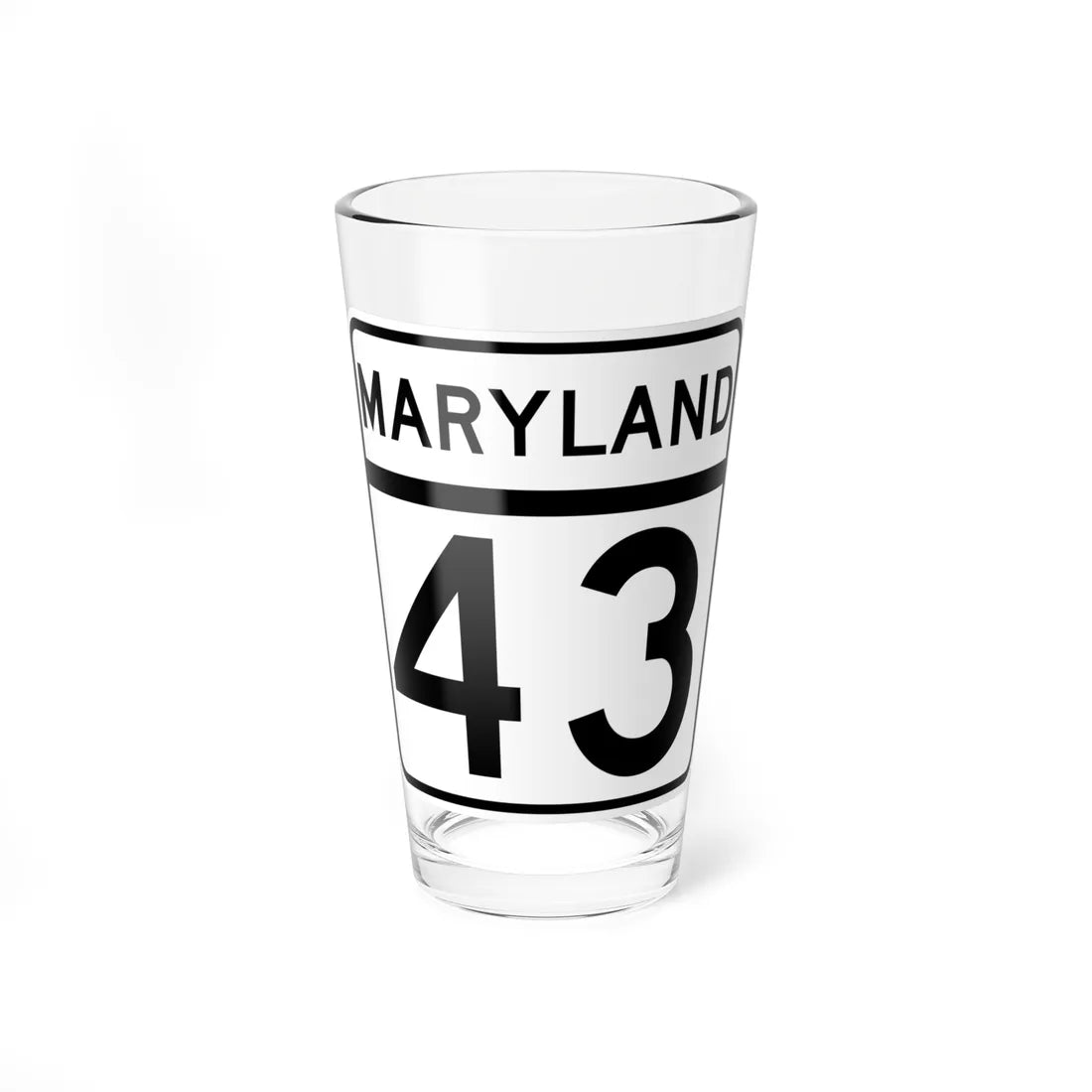 MD Route 43 (Maryland) (Road Sign) Pint Glass 16oz 16oz - Go Mug Yourself