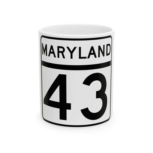 MD Route 43 (Maryland) (Road Sign) White Coffee Mug 11oz - Go Mug Yourself