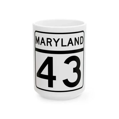 MD Route 43 (Maryland) (Road Sign) White Coffee Mug 15oz - Go Mug Yourself