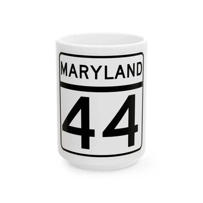 MD Route 44 (Maryland) (Road Sign) White Coffee Mug 15oz - Go Mug Yourself