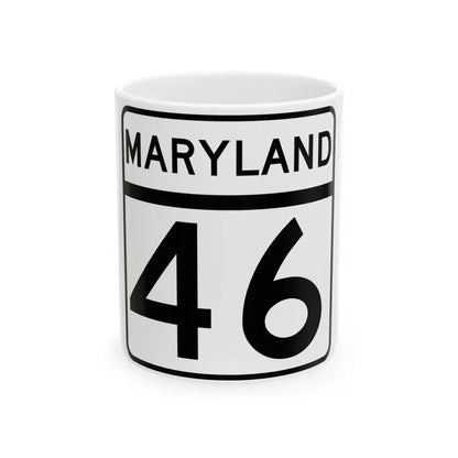 MD Route 46 (Maryland) (Road Sign) White Coffee Mug 11oz - Go Mug Yourself