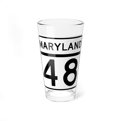 MD Route 48 (Maryland) (Road Sign) Pint Glass 16oz 16oz - Go Mug Yourself