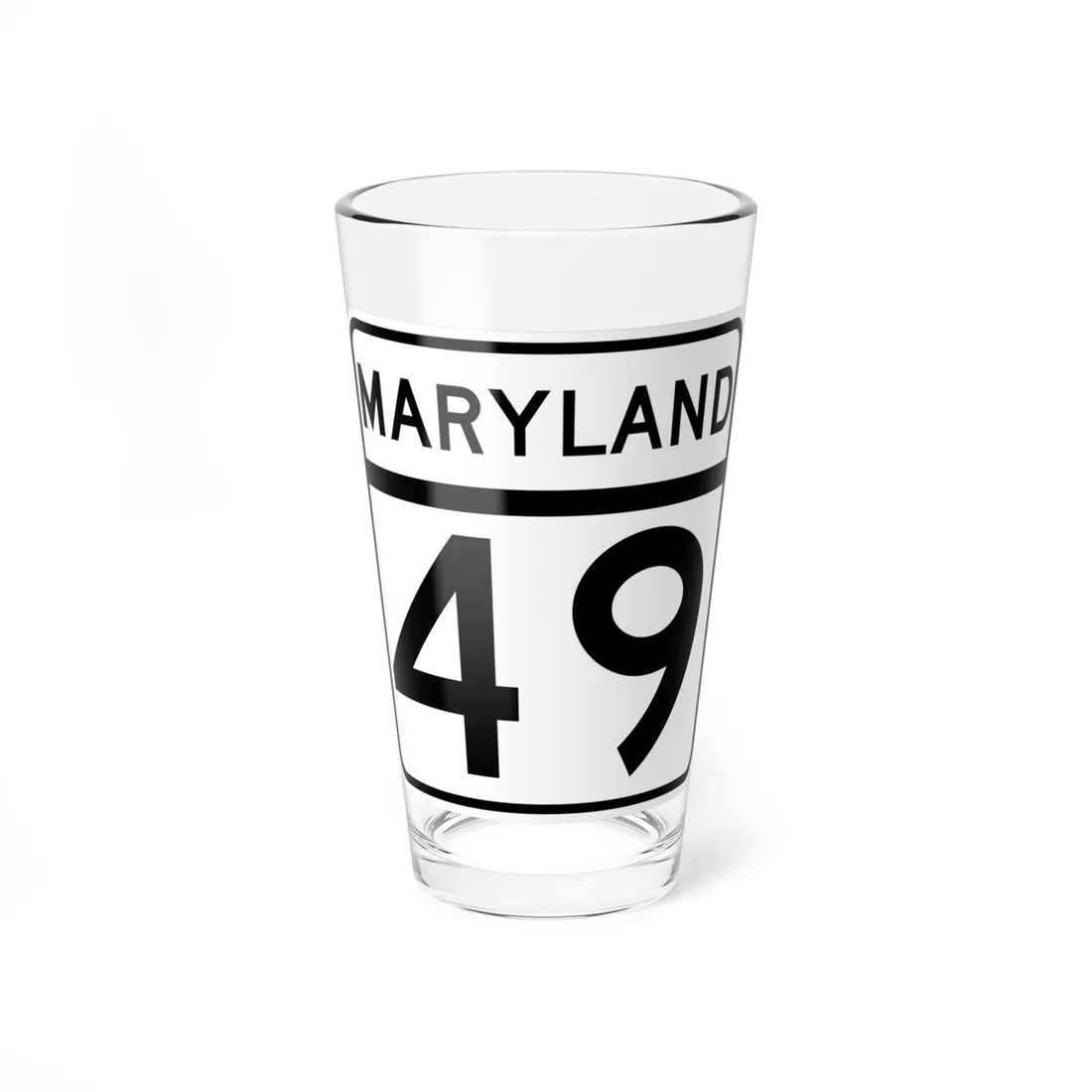 MD Route 49 (Maryland) (Road Sign) Pint Glass 16oz 16oz - Go Mug Yourself