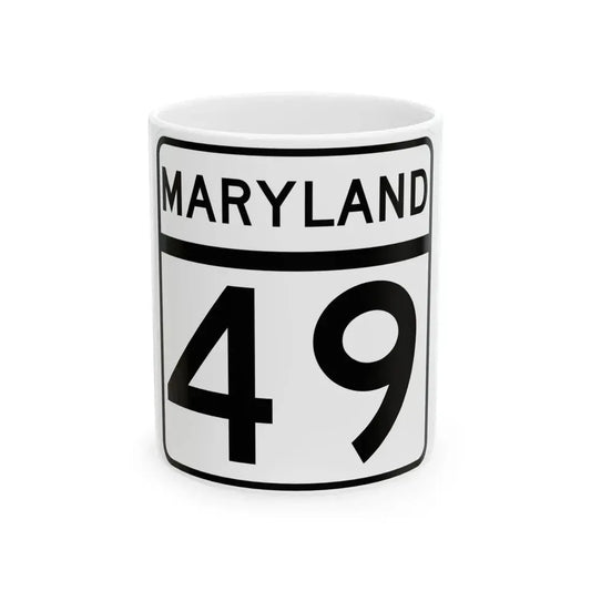 MD Route 49 (Maryland) (Road Sign) White Coffee Mug 11oz - Go Mug Yourself
