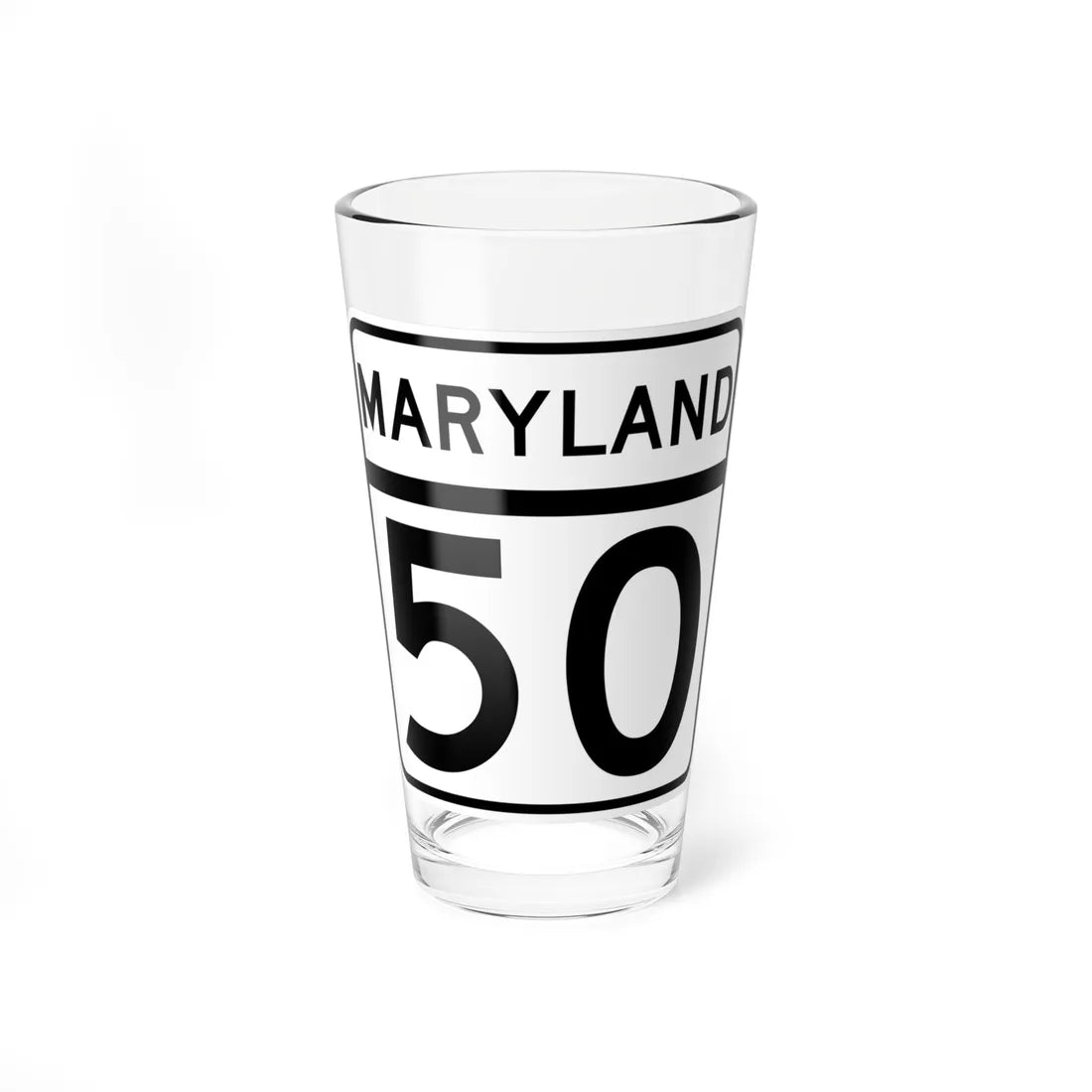 MD Route 50 (Maryland) (Road Sign) Pint Glass 16oz 16oz - Go Mug Yourself
