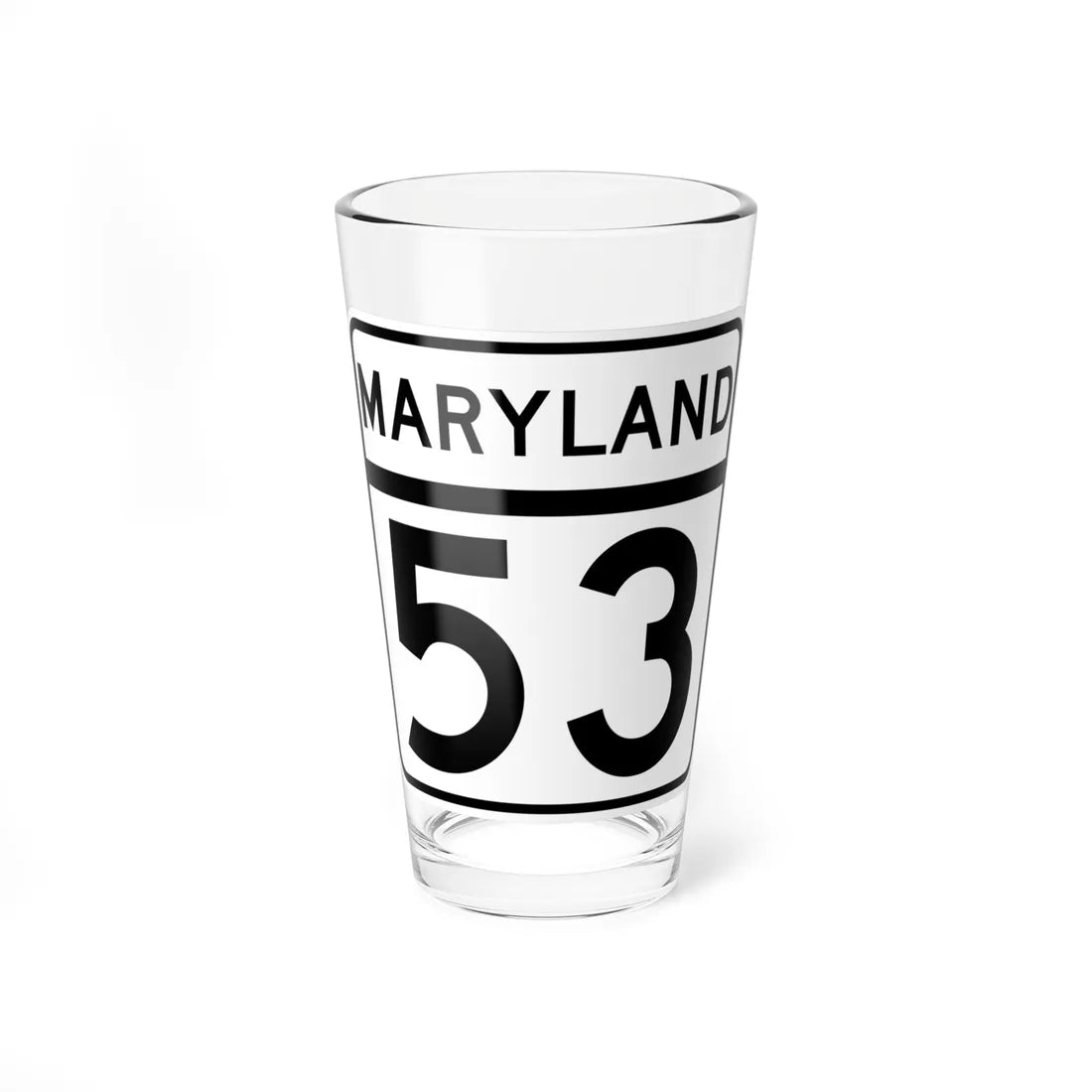 MD Route 53 (Maryland) (Road Sign) Pint Glass 16oz 16oz - Go Mug Yourself