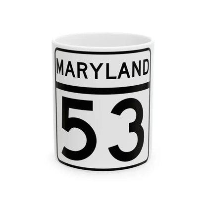 MD Route 53 (Maryland) (Road Sign) White Coffee Mug 11oz - Go Mug Yourself