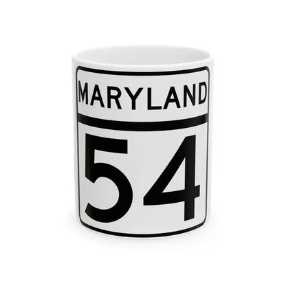 MD Route 54 (Maryland) (Road Sign) White Coffee Mug 11oz - Go Mug Yourself