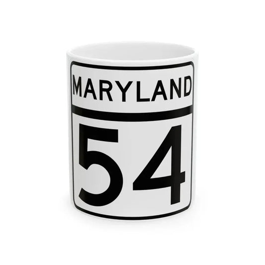 MD Route 54 (Maryland) (Road Sign) White Coffee Mug 11oz - Go Mug Yourself