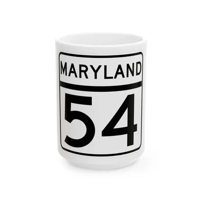 MD Route 54 (Maryland) (Road Sign) White Coffee Mug 15oz - Go Mug Yourself