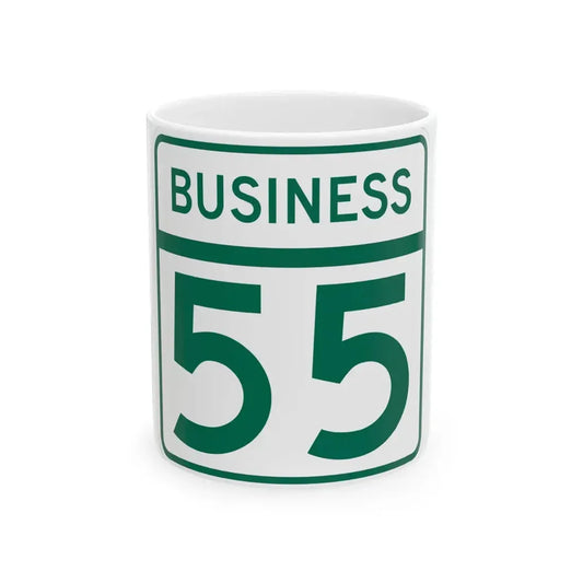 MD Route 55 Business (Maryland) (Road Sign) White Coffee Mug 11oz - Go Mug Yourself