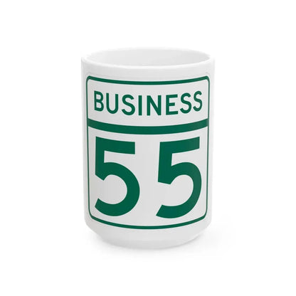 MD Route 55 Business (Maryland) (Road Sign) White Coffee Mug 15oz - Go Mug Yourself