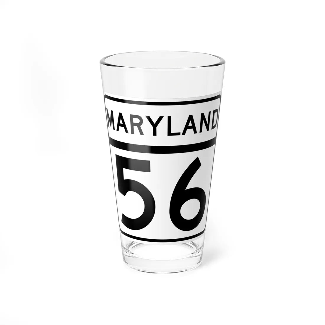 MD Route 56 (Maryland) (Road Sign) Pint Glass 16oz 16oz - Go Mug Yourself