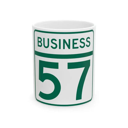 MD Route 57 Business (Maryland) (Road Sign) White Coffee Mug 11oz - Go Mug Yourself