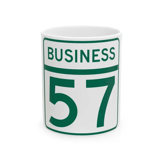MD Route 57 Business (Maryland) (Road Sign) White Coffee Mug 11oz - Go Mug Yourself
