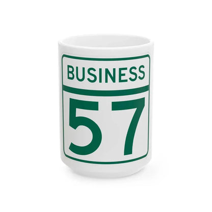 MD Route 57 Business (Maryland) (Road Sign) White Coffee Mug 15oz - Go Mug Yourself