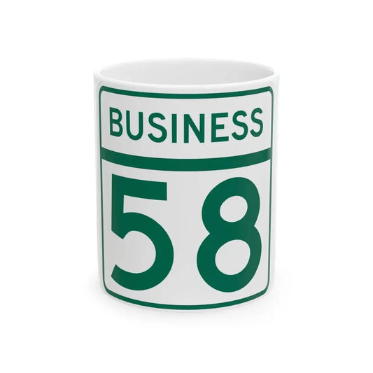 MD Route 58 Business (Maryland) (Road Sign) White Coffee Mug 11oz - Go Mug Yourself
