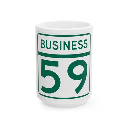 MD Route 59 Business (Maryland) (Road Sign) White Coffee Mug 15oz - Go Mug Yourself