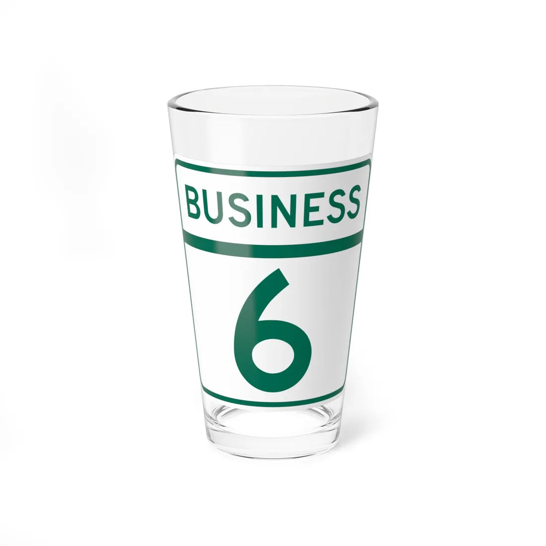 MD Route 6 Business (Maryland) (Road Sign) Pint Glass 16oz 16oz - Go Mug Yourself