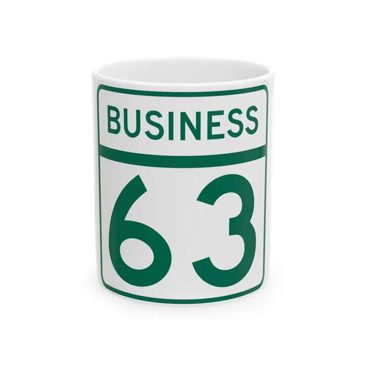 MD Route 63 Business (Maryland) (Road Sign) White Coffee Mug 11oz - Go Mug Yourself