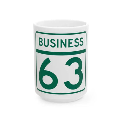 MD Route 63 Business (Maryland) (Road Sign) White Coffee Mug 15oz - Go Mug Yourself