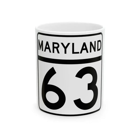 MD Route 63 (Maryland) (Road Sign) White Coffee Mug 11oz - Go Mug Yourself