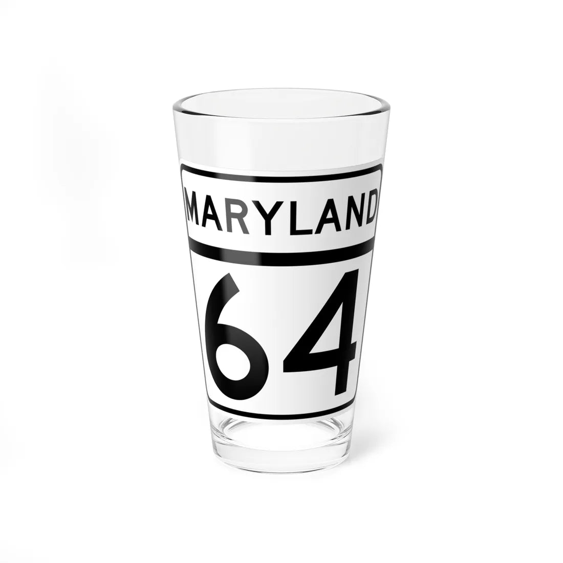 MD Route 64 (Maryland) (Road Sign) Pint Glass 16oz 16oz - Go Mug Yourself