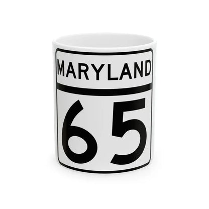 MD Route 65 (Maryland) (Road Sign) White Coffee Mug 11oz - Go Mug Yourself