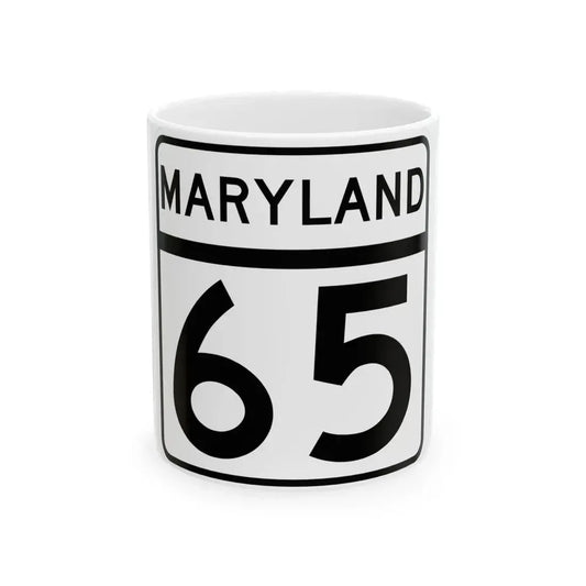 MD Route 65 (Maryland) (Road Sign) White Coffee Mug 11oz - Go Mug Yourself