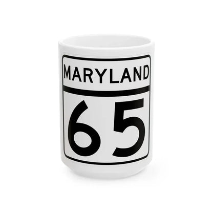 MD Route 65 (Maryland) (Road Sign) White Coffee Mug 15oz - Go Mug Yourself