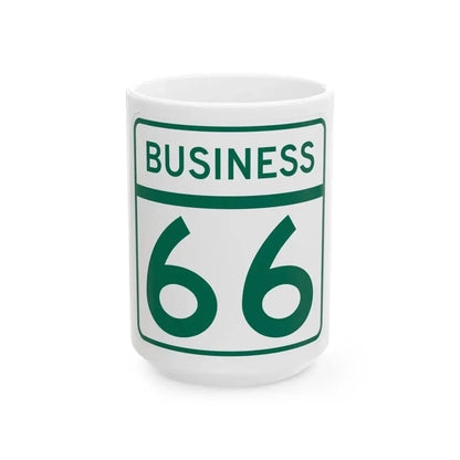 MD Route 66 Business (Maryland) (Road Sign) White Coffee Mug 15oz - Go Mug Yourself
