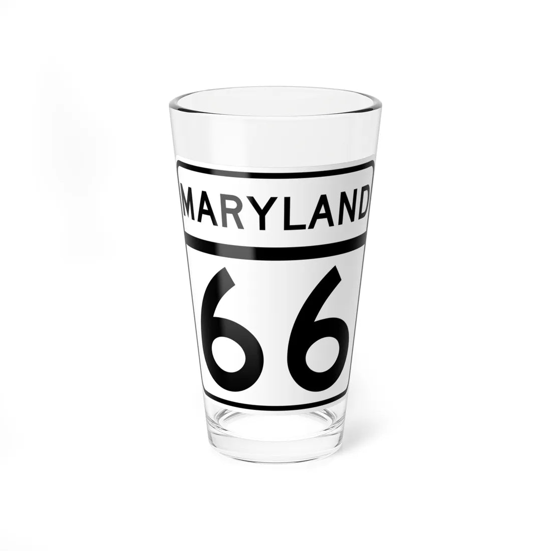 MD Route 66 (Maryland) (Road Sign) Pint Glass 16oz 16oz - Go Mug Yourself