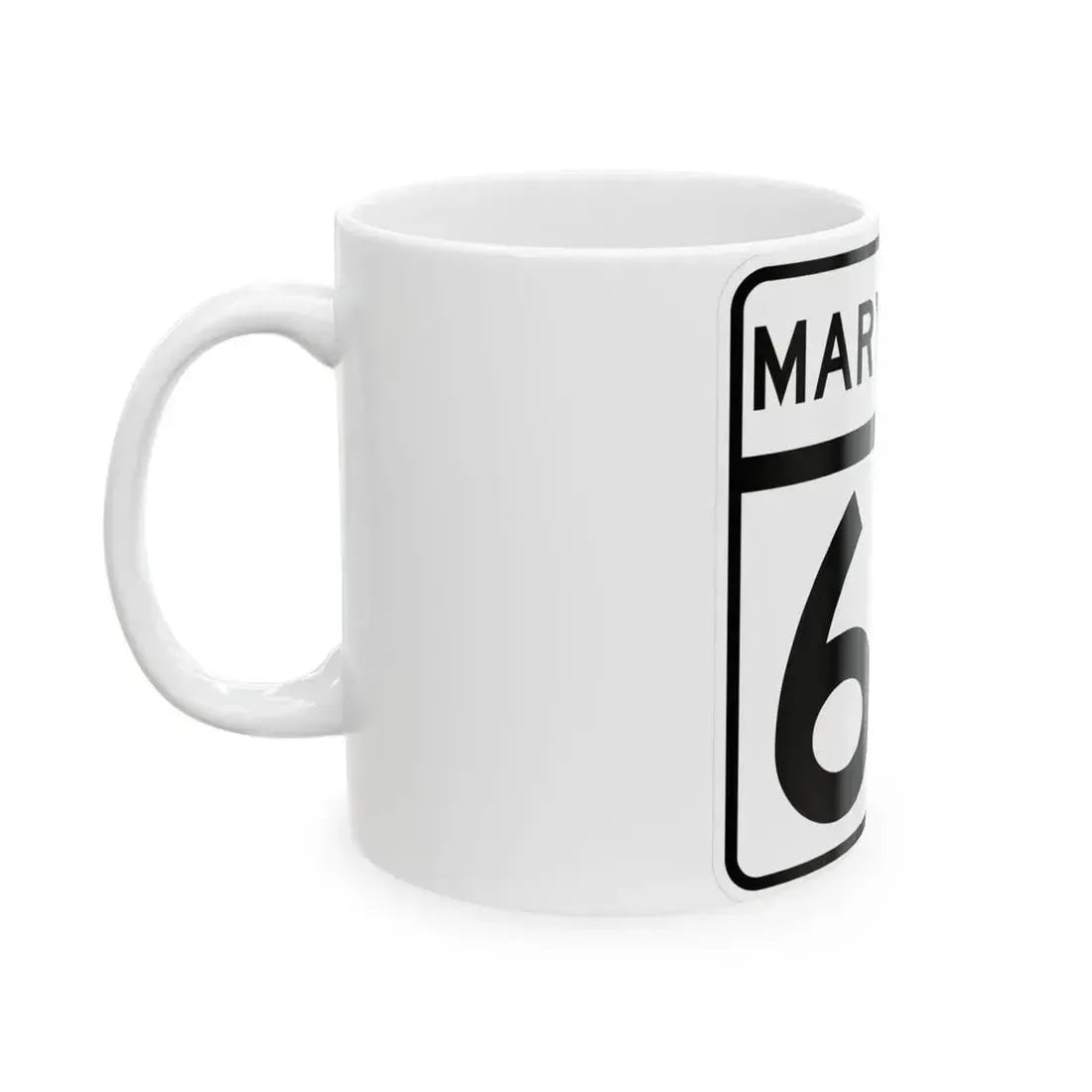 MD Route 66 (Maryland) (Road Sign) White Coffee Mug - Go Mug Yourself