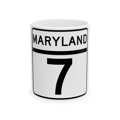 MD Route 7 (Maryland) (Road Sign) White Coffee Mug 11oz - Go Mug Yourself