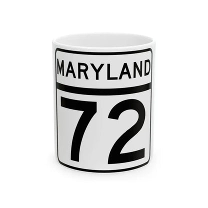 MD Route 72 (Maryland) (Road Sign) White Coffee Mug 11oz - Go Mug Yourself