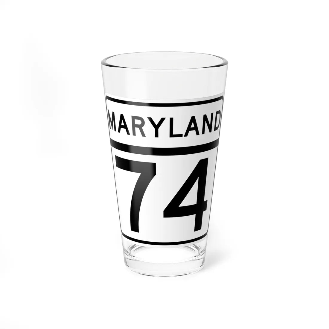 MD Route 74 (Maryland) (Road Sign) Pint Glass 16oz 16oz - Go Mug Yourself