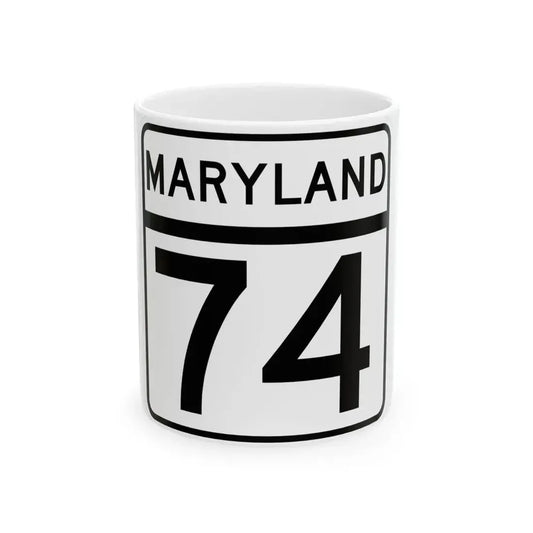 MD Route 74 (Maryland) (Road Sign) White Coffee Mug 11oz - Go Mug Yourself
