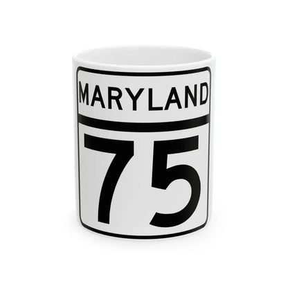 MD Route 75 (Maryland) (Road Sign) White Coffee Mug 11oz - Go Mug Yourself