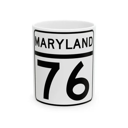 MD Route 76 (Maryland) (Road Sign) White Coffee Mug 11oz - Go Mug Yourself