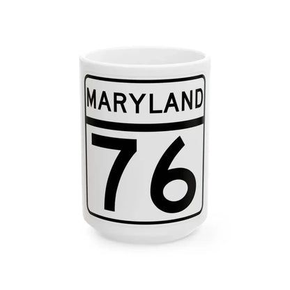 MD Route 76 (Maryland) (Road Sign) White Coffee Mug 15oz - Go Mug Yourself
