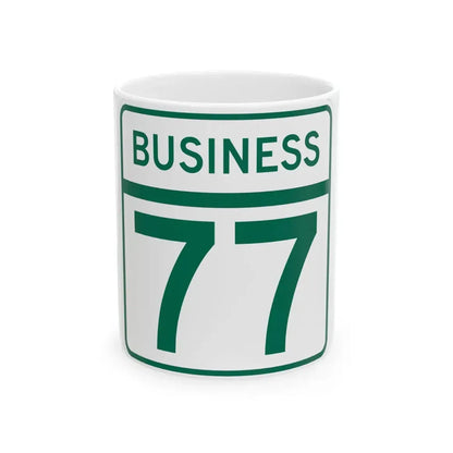 MD Route 77 Business (Maryland) (Road Sign) White Coffee Mug 11oz - Go Mug Yourself