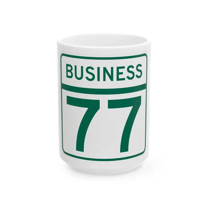 MD Route 77 Business (Maryland) (Road Sign) White Coffee Mug 15oz - Go Mug Yourself