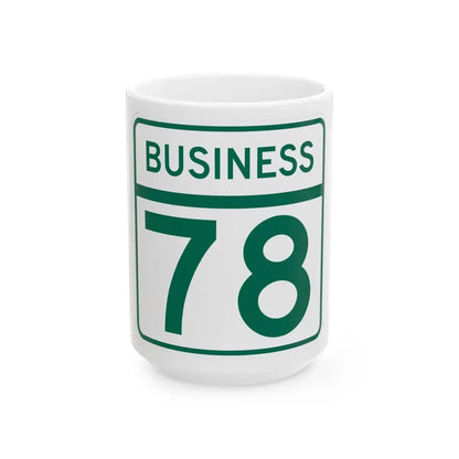 MD Route 78 Business (Maryland) (Road Sign) White Coffee Mug 15oz - Go Mug Yourself