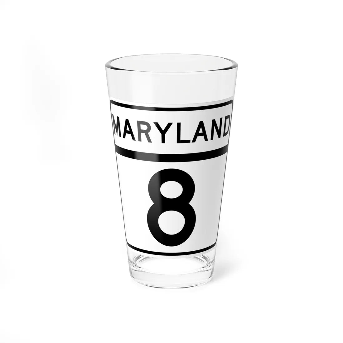 MD Route 8 (Maryland) (Road Sign) Pint Glass 16oz - Go Mug Yourself