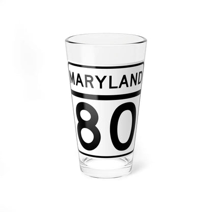 MD Route 80 (Maryland) (Road Sign) Pint Glass 16oz 16oz - Go Mug Yourself