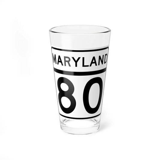 MD Route 80 (Maryland) (Road Sign) Pint Glass 16oz 16oz - Go Mug Yourself