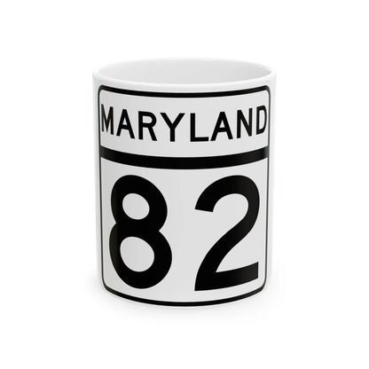 MD Route 82 (Maryland) (Road Sign) White Coffee Mug 11oz - Go Mug Yourself