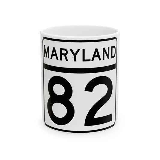 MD Route 82 (Maryland) (Road Sign) White Coffee Mug 11oz - Go Mug Yourself