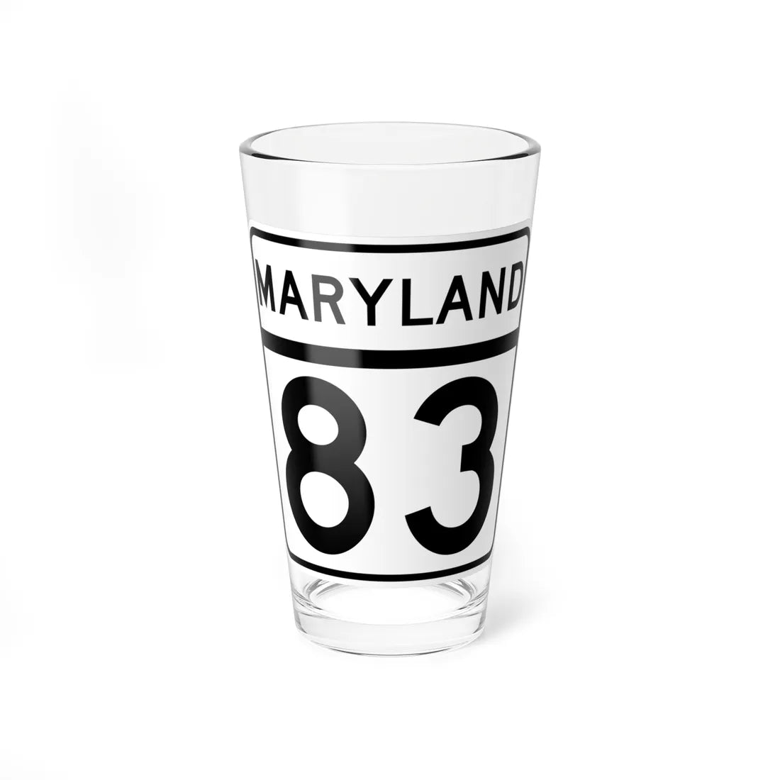 MD Route 83 (Maryland) (Road Sign) Pint Glass 16oz 16oz - Go Mug Yourself